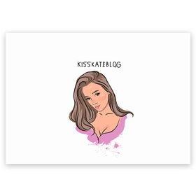 Поздравительная открытка с принтом Kisskateblog , 100% бумага | плотность бумаги 280 г/м2, матовая, на обратной стороне линовка и место для марки
 | blogger | xbloggers | xhouse | блогер | блогеры | инстаграм | тикток