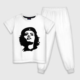 Детская пижама хлопок с принтом Че Гевара девушка , 100% хлопок |  брюки и футболка прямого кроя, без карманов, на брюках мягкая резинка на поясе и по низу штанин
 | вождь | девушка | звезда | революция | че гевара