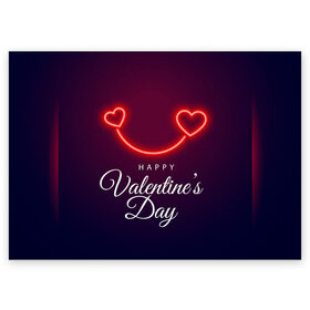 Поздравительная открытка с принтом Happy Valentines Day , 100% бумага | плотность бумаги 280 г/м2, матовая, на обратной стороне линовка и место для марки
 | Тематика изображения на принте: 