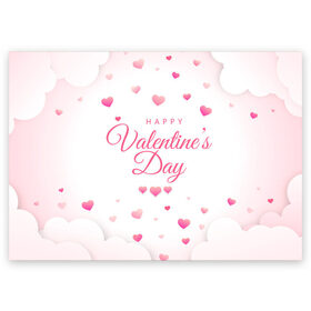 Поздравительная открытка с принтом Happy Valentines Day , 100% бумага | плотность бумаги 280 г/м2, матовая, на обратной стороне линовка и место для марки
 | Тематика изображения на принте: 