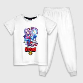 Детская пижама хлопок с принтом Brawl STARS (COLETTE) , 100% хлопок |  брюки и футболка прямого кроя, без карманов, на брюках мягкая резинка на поясе и по низу штанин
 | brawl | colette | leon | moba | stars | supercell | арт | игра | коллаж | паттерн