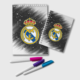 Блокнот с принтом REAL MADRID / РЕАЛ МАДРИД , 100% бумага | 48 листов, плотность листов — 60 г/м2, плотность картонной обложки — 250 г/м2. Листы скреплены удобной пружинной спиралью. Цвет линий — светло-серый
 | Тематика изображения на принте: football | logo | madrid | real | realmadrid | sport | клуб | лого | логотип | логотипы | мадрид | реал | реалмадрид | символ | символы | спорт | форма | футбол | футбольная