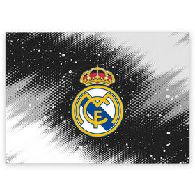 Поздравительная открытка с принтом REAL MADRID / РЕАЛ МАДРИД , 100% бумага | плотность бумаги 280 г/м2, матовая, на обратной стороне линовка и место для марки
 | Тематика изображения на принте: football | logo | madrid | real | realmadrid | sport | клуб | лого | логотип | логотипы | мадрид | реал | реалмадрид | символ | символы | спорт | форма | футбол | футбольная