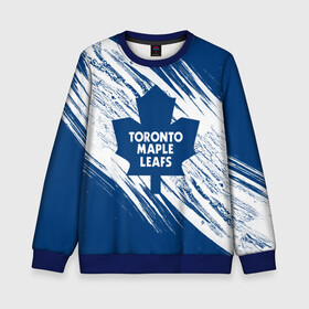 Детский свитшот 3D с принтом Toronto Maple Leafs,  , 100% полиэстер | свободная посадка, прямой крой, мягкая тканевая резинка на рукавах и понизу свитшота | Тематика изображения на принте: hockey | maple leafs | nhl | toronto | toronto maple leafs | usa | мейпл лифс | нхл | спорт | сша | торонто | торонто мейпл лифс | хоккей | шайба