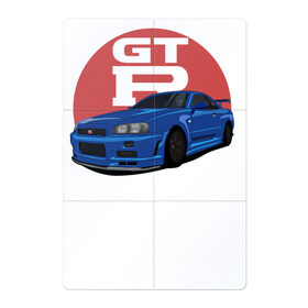Магнитный плакат 2Х3 с принтом Nissan GT-R 34 , Полимерный материал с магнитным слоем | 6 деталей размером 9*9 см | drift | gt r 34 | nissan gtr | r34 | skyline