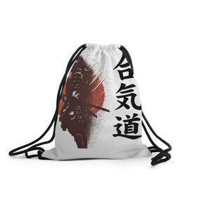 Рюкзак-мешок 3D с принтом Один в поле- воин , 100% полиэстер | плотность ткани — 200 г/м2, размер — 35 х 45 см; лямки — толстые шнурки, застежка на шнуровке, без карманов и подкладки | воин | катана | китай | китайские знаки | меч | самурай | солнце | японские знаки
