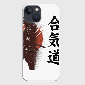 Чехол для iPhone 13 mini с принтом Один в поле  воин ,  |  | воин | катана | китай | китайские знаки | меч | самурай | солнце | японские знаки