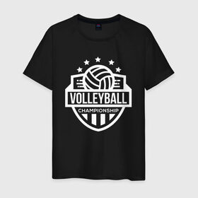 Мужская футболка хлопок с принтом ВОЛЕЙБОЛ , 100% хлопок | прямой крой, круглый вырез горловины, длина до линии бедер, слегка спущенное плечо. | Тематика изображения на принте: beach | voleybal | volleyball | волебол | волейбол | волейболист | волейболистка | воллейбол | пляжный | я люблю