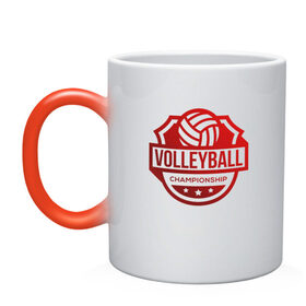 Кружка хамелеон с принтом VOLLEYBALL , керамика | меняет цвет при нагревании, емкость 330 мл | beach | voleybal | volleyball | волебол | волейбол | волейболист | волейболистка | воллейбол | пляжный | я люблю
