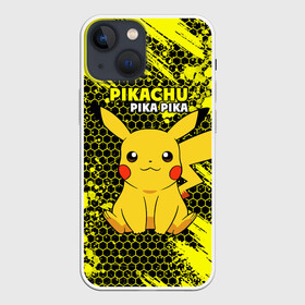 Чехол для iPhone 13 mini с принтом Pikachu Pika Pika ,  |  | pika | pikachu | аниме | детская | детям | игры | молния | мышка | мышь | пика | пикачу | покемон | покемоны