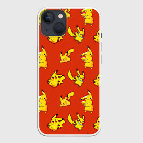 Чехол для iPhone 13 с принтом Пикачу ,  |  | pokemon | pokemon go | арт | жёлтый | жёлтый мышонок мышь | красный | пикачу | покемон | покемоны | рисунок