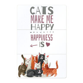 Магнитный плакат 2Х3 с принтом Кошки делают меня счастливым , Полимерный материал с магнитным слоем | 6 деталей размером 9*9 см | Тематика изображения на принте: cat | cats | cats make me happy | happiness is | kitty | животное | животные | звери | зверь | кот | коты | котята | котятки | кошки | кошки делают меня счастливым | мур | надпись | сердечко | сердце | хищники
