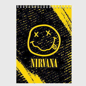 Скетчбук с принтом NIRVANA НИРВАНА , 100% бумага
 | 48 листов, плотность листов — 100 г/м2, плотность картонной обложки — 250 г/м2. Листы скреплены сверху удобной пружинной спиралью | Тематика изображения на принте: band | cobain | face | kurt | logo | music | nirvana | rock | rocknroll | группа | кобейн | курт | лого | логотип | музыка | музыкальная | нирвана | рожица | рок | рокнролл | символ