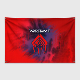 Флаг-баннер с принтом WARFRAME ВАРФРЕЙМ , 100% полиэстер | размер 67 х 109 см, плотность ткани — 95 г/м2; по краям флага есть четыре люверса для крепления | 