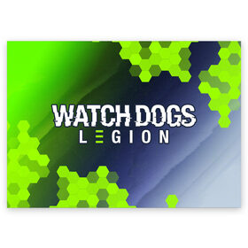 Поздравительная открытка с принтом WATCH DOGS LEGION / ВОТЧ ДОГС , 100% бумага | плотность бумаги 280 г/м2, матовая, на обратной стороне линовка и место для марки
 | dogs | game | games | glitch | hacker | legion | logo | ubisoft | watch | вотч | глитч | догс | игра | игры | легион | лого | логотип | символ | хакер | хакеру