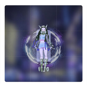 Магнитный плакат 3Х3 с принтом Nezuko Cyberpunk , Полимерный материал с магнитным слоем | 9 деталей размером 9*9 см | cyberpunk | demon slayer | kamado | kimetsu no aiba | nezuko | камадо | киберпанк | незуко