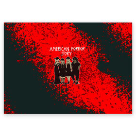 Поздравительная открытка с принтом American Horror Story , 100% бумага | плотность бумаги 280 г/м2, матовая, на обратной стороне линовка и место для марки
 | american | horror | story | телесериал | ужасы