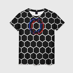 Женская футболка 3D с принтом ЧЕРНОЕ ЗЕРКАЛО ЗАГРУЗКА , 100% полиэфир ( синтетическое хлопкоподобное полотно) | прямой крой, круглый вырез горловины, длина до линии бедер | 