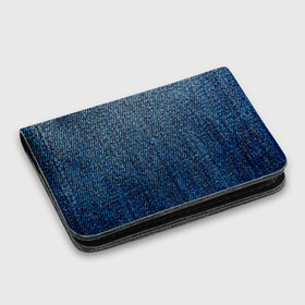 Картхолдер с принтом с принтом Джинса , натуральная матовая кожа | размер 7,3 х 10 см; кардхолдер имеет 4 кармана для карт; | blue | джинса | джинсовая текстура | текстуры | цвет джинса
