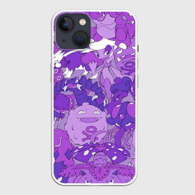 Чехол для iPhone 13 с принтом Фиолетовые покемоны ,  |  | pokemon | pokemon go | арт | ночной покемон | ночные покемоны | покемон | покемоны | рисунок | сумеречные покемоны | сумеречный покемон | фиолетовый