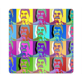 Магнит виниловый Квадрат с принтом Stalin pop-art , полимерный материал с магнитным слоем | размер 9*9 см, закругленные углы | chief | color | eyes | moustache | pop art | stalin | view | взгляд | вождь | глаза | поп  арт | сталин | усы | цвет