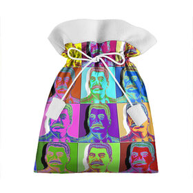 Подарочный 3D мешок с принтом Stalin pop-art , 100% полиэстер | Размер: 29*39 см | chief | color | eyes | moustache | pop art | stalin | view | взгляд | вождь | глаза | поп  арт | сталин | усы | цвет