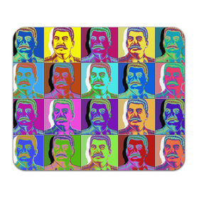 Коврик для мышки прямоугольный с принтом Stalin pop-art , натуральный каучук | размер 230 х 185 мм; запечатка лицевой стороны | chief | color | eyes | moustache | pop art | stalin | view | взгляд | вождь | глаза | поп  арт | сталин | усы | цвет