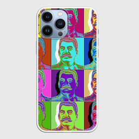 Чехол для iPhone 13 Pro Max с принтом Stalin pop art ,  |  | chief | color | eyes | moustache | pop art | stalin | view | взгляд | вождь | глаза | поп  арт | сталин | усы | цвет
