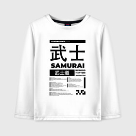 Детский лонгслив хлопок с принтом КИБЕРПАНК SAMURAI САМУРАЙ , 100% хлопок | круглый вырез горловины, полуприлегающий силуэт, длина до линии бедер | samurai | бусидо | иероглифы | киберпанк | самурай | символы | сэнгоку дзидай | японский