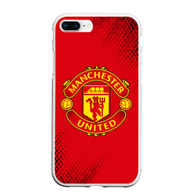 Чехол для iPhone 7Plus/8 Plus матовый с принтом MANCHESTER UNITED , Силикон | Область печати: задняя сторона чехла, без боковых панелей | club | footbal | logo | manchester | united | знак | клуб | лого | логотип | логотипы | манчестер | символ | символы | форма | футбол | футбольная | футбольный | юнайтед