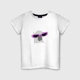 Детская футболка хлопок с принтом Попугай в очках , 100% хлопок | круглый вырез горловины, полуприлегающий силуэт, длина до линии бедер | Тематика изображения на принте: mem | мем | мультяшный | персонаж | попугай в очках | прикол | птица | рисунок | смешной попугай | юмор