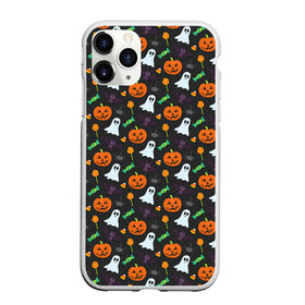 Чехол для iPhone 11 Pro Max матовый с принтом Праздничный хэллоуин , Силикон |  | арт | белое | джек | зеленый | конфеты | оранжевые | привидение | рисунок | светильник джека | свеча | сладкое | тёмное | тыква | тыквы | фиолетовое | фонарь джека | хэллоуин