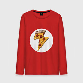 Мужской лонгслив хлопок с принтом PIZZA-HERO , 100% хлопок |  | flash | food | hero | pizza | shaldon | еда | коммиксы | молния | пиццабгерой | фастфуд. | флэш | шелдон