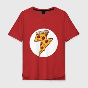 Мужская футболка хлопок Oversize с принтом PIZZA-HERO , 100% хлопок | свободный крой, круглый ворот, “спинка” длиннее передней части | flash | food | hero | pizza | shaldon | еда | коммиксы | молния | пиццабгерой | фастфуд. | флэш | шелдон