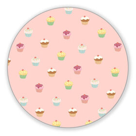 Коврик для мышки круглый с принтом Кексики , резина и полиэстер | круглая форма, изображение наносится на всю лицевую часть | арт | выпечка | глазурь | еда | кекс | кексики | кексы | начинка | нежные цвета | рисунок | розовый | сладости | сладость