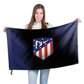 Флаг 3D с принтом ATLETICO MADRID / Атлетико , 100% полиэстер | плотность ткани — 95 г/м2, размер — 67 х 109 см. Принт наносится с одной стороны | 