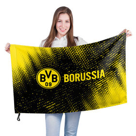 Флаг 3D с принтом BORUSSIA / Боруссия , 100% полиэстер | плотность ткани — 95 г/м2, размер — 67 х 109 см. Принт наносится с одной стороны | borussia | club | dortmund | footbal | logo | боруссия | дортмунд | знак | клуб | логотип | логотипы | символ | символы | форма | футбол | футбольная | футбольный