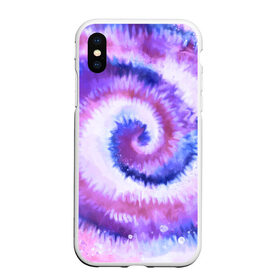 Чехол для iPhone XS Max матовый с принтом TIE-DYE PURPLE , Силикон | Область печати: задняя сторона чехла, без боковых панелей | dye | multicolor | tie | trend | акварель | брызги | градиент | дай | колор | краски | красочная | мульти | потёки | пятна | радуга | радужная | тай | тайдай | текстура | тренд | хиппи