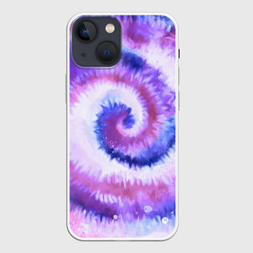 Чехол для iPhone 13 mini с принтом TIE DYE PURPLE ,  |  | dye | multicolor | tie | trend | акварель | брызги | градиент | дай | колор | краски | красочная | мульти | потёки | пятна | радуга | радужная | тай | тайдай | текстура | тренд | хиппи