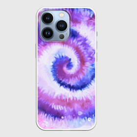 Чехол для iPhone 13 Pro с принтом TIE DYE PURPLE ,  |  | dye | multicolor | tie | trend | акварель | брызги | градиент | дай | колор | краски | красочная | мульти | потёки | пятна | радуга | радужная | тай | тайдай | текстура | тренд | хиппи