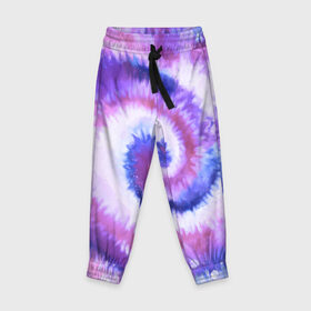 Детские брюки 3D с принтом TIE-DYE PURPLE , 100% полиэстер | манжеты по низу, эластичный пояс регулируется шнурком, по бокам два кармана без застежек, внутренняя часть кармана из мелкой сетки | dye | multicolor | tie | trend | акварель | брызги | градиент | дай | колор | краски | красочная | мульти | потёки | пятна | радуга | радужная | тай | тайдай | текстура | тренд | хиппи