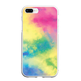 Чехол для iPhone 7Plus/8 Plus матовый с принтом Tie-Dye , Силикон | Область печати: задняя сторона чехла, без боковых панелей | Тематика изображения на принте: dye | multicolor | tie | trend | акварель | брызги | градиент | дай | колор | краски | красочная | мульти | потёки | пятна | радуга | радужная | тай | тайдай | текстура | тренд | хиппи