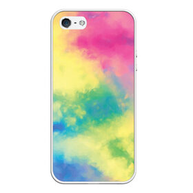 Чехол для iPhone 5/5S матовый с принтом Tie-Dye , Силикон | Область печати: задняя сторона чехла, без боковых панелей | dye | multicolor | tie | trend | акварель | брызги | градиент | дай | колор | краски | красочная | мульти | потёки | пятна | радуга | радужная | тай | тайдай | текстура | тренд | хиппи