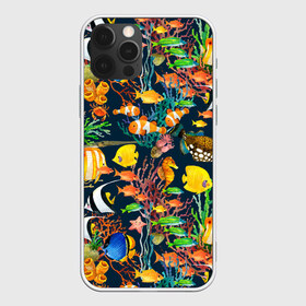Чехол для iPhone 12 Pro Max с принтом Морской мир , Силикон |  | абстракция | аквариум | вода | водный мир | линия | море | нейтральная | океан | рыба | рыбки | рыбы | текстуры | узоры