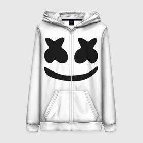 Женская толстовка 3D на молнии с принтом MARSHMELLO , 100% полиэстер | длина до линии бедра, манжеты и пояс оформлены мягкой тканевой резинкой, двухслойный капюшон со шнурком для регулировки, спереди молния, по бокам два кармана | fortnite | marshmallo | marshmallow | marshmello | marshmellow | маршмелло | маршмеллоу | розы | фортнайт