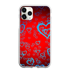 Чехол для iPhone 11 Pro Max матовый с принтом Сердца , Силикон |  | love | любовь | сердечки | сердца | сердце