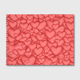 Альбом для рисования с принтом Сердечки , 100% бумага
 | матовая бумага, плотность 200 мг. | love | любовь | сердечки | сердце