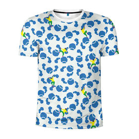 Мужская футболка 3D спортивная с принтом Скалолазы , 100% полиэстер с улучшенными характеристиками | приталенный силуэт, круглая горловина, широкие плечи, сужается к линии бедра | арт | жёлтый | зеленый | рисунок | синий | скалолаз | скалолазание | скалолазы