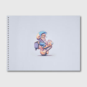 Альбом для рисования с принтом Девушка на мопеде , 100% бумага
 | матовая бумага, плотность 200 мг. | анимэ | девочка | девушка | красивая | мопед | мотик | мото | мотоцикл | прикольная | принт | серая