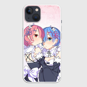 Чехол для iPhone 13 с принтом Re:Zero, Рам и Рем ,  |  | ram | re zero | re:zero | re:zero starting life in another world | re:zero жизнь с нуля в альтернативном мире | rem | аниме | жизнь с нуля в другом мире | манга | рам и рем